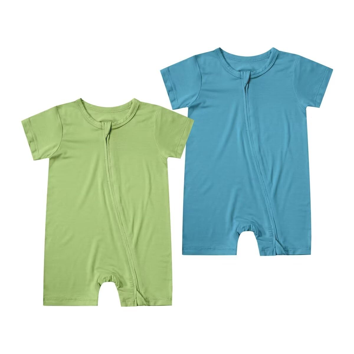 The Bamboo Collection - Romper Blue Green 2 Pack