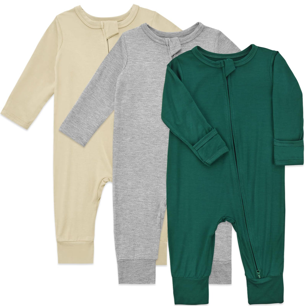Mistletoe Moon Baby Footless Pajama Romper  (3-Pack Set)