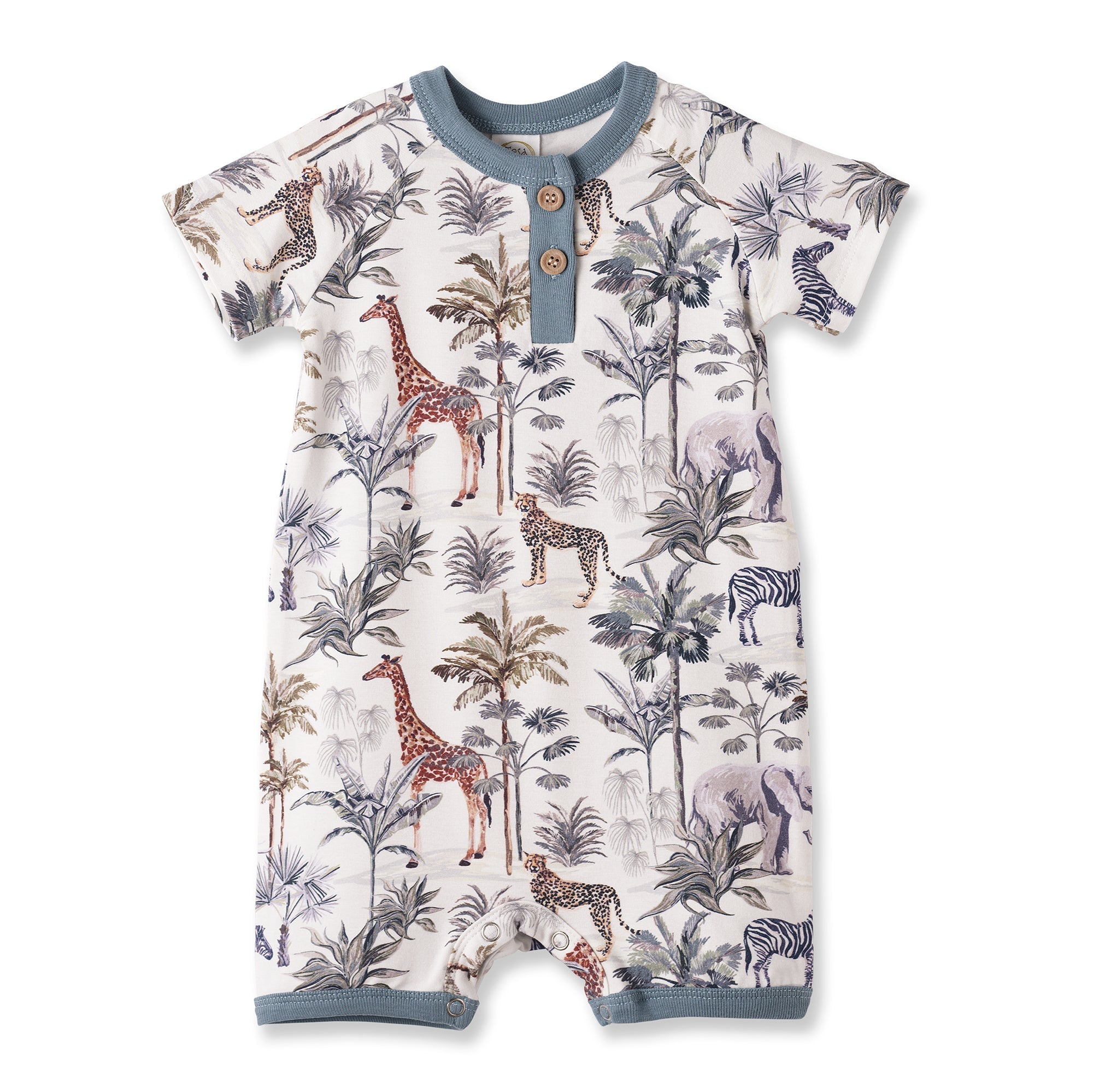 The Bamboo Collection Baby Romper - Jungle Safari Coastal