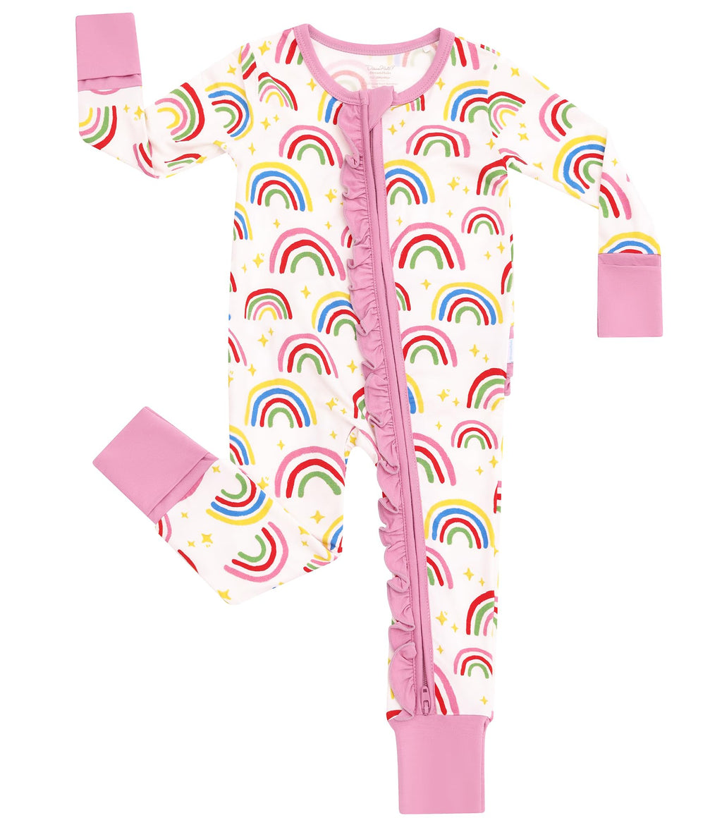Signature Bamboo Convertible Romper - Somewhere over the Rainbow Pink