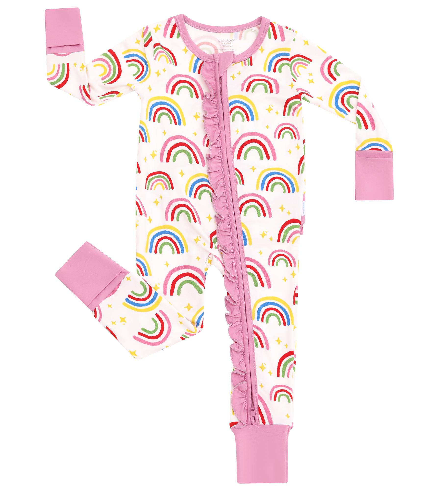 Signature Bamboo Convertible Romper - Somewhere over the Rainbow Pink