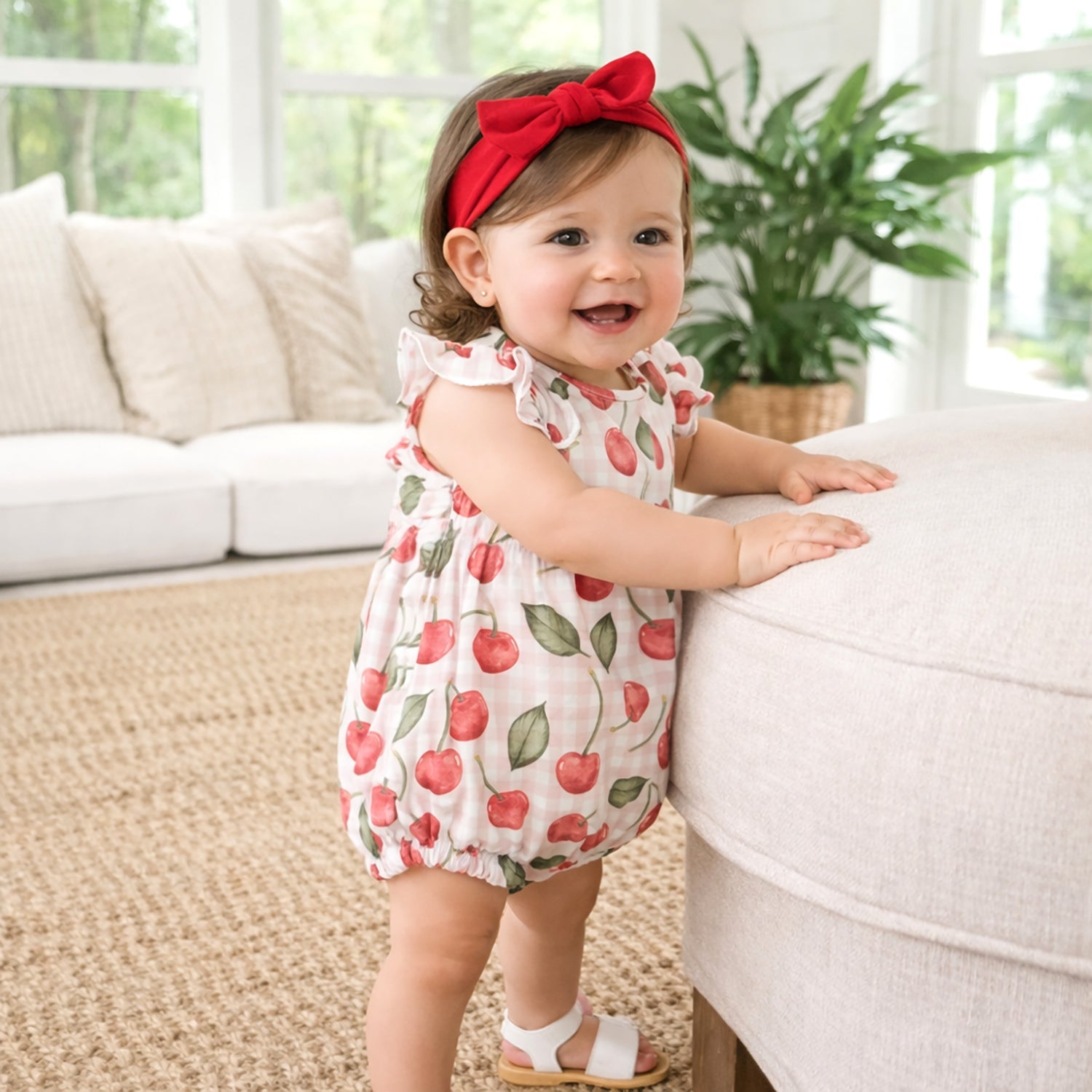 The  Bamboo Viscose Baby Romper Collection - Cherry